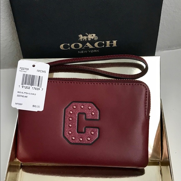 Coach Handbags - SALE!❤️NWT Coach  Zip Wristlet New in Box Crimson